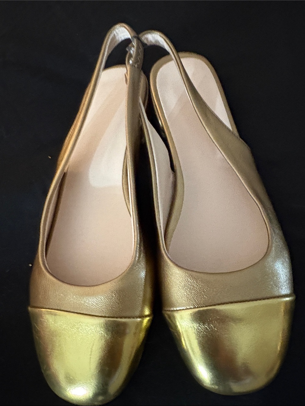 Women's Metallic Gold Slingback Flats